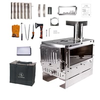 中型薪ストーブ『 MAKIng STOVE』 （メイキングストーブ） (改良版 ステンレス)　ソロキャンプ・デュオキャンプ　卓上薪ストーブ　五徳付き