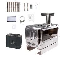 中型薪ストーブ『MAKIng STOVE』 （メイキングストーブ） (シンプル版 ステンレス)　ソロキャンプ・デュオキャンプ　卓上薪ストーブ　五徳付き