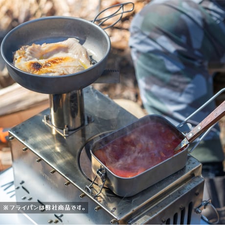 中型薪ストーブ『 MAKIng STOVE』 （メイキングストーブ） (改良版 ステンレス)　ソロキャンプ・デュオキャンプ　卓上薪ストーブ　五徳付き