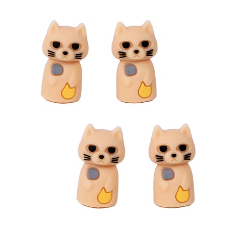 アニマル箸キャップ(ゴリラ・クマ・ネコ・パンダ・ペンギン)　鉛筆キャップ　口径約0.5㎝　シリコン