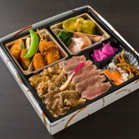 A5等級黒毛和牛赤身ステーキ＆カルビ焼肉弁当