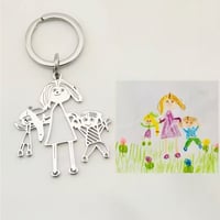 ▲業界最安値▲スマホから簡単▲オーダーメイド キーホルダー 絵 イラスト 子供の絵 子どもの絵 手書き イラスト入り オリジナル