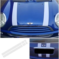 MINIクーパー ボンネット＆リア ストライプステッカー 白 R50 R53 R56 R55 クラブマン対応 カスタム 外装デカール 左右セット
