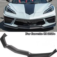 【2色選択可能】シボレー コルベット C8 Z51 フロント スポイラー スプリッター グロスブラック / カーボンファイバールック★ Chevrolet Corvette ボルトオン
