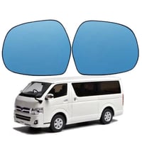 TOYOTA ハイエース 広角ブルーレンズ 左右セット 200系 共通 ドアミラー レンズ ガラス ウイングミラー ヒーテッド仕様 爪付き 簡単装着 社外品