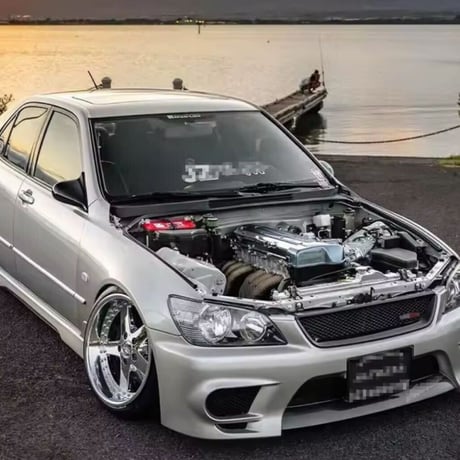 エンブレム付き TOYOTA アルテッツァ AS200 GXE10 SXE10 IS200 社外 フロントグリル ラジエーターグリル ブラック素地 メッシュタイプ 送料無料 カスタム エアロ