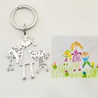 ◆業界最安値◆スマホから簡単◆オーダーメイド キーホルダー 絵イラスト 写真 何でも対応◆子供の絵 子どもの絵 手書き イラスト  オリジナル 受注生産