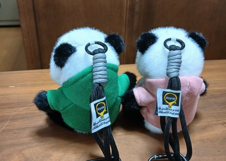 ペアパンダマスコット　ストラップフック付き　2個入りセット