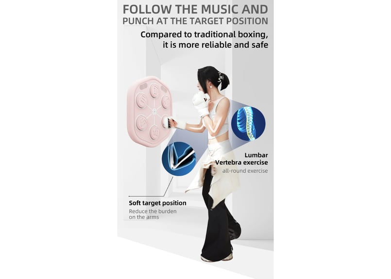 音楽ボクシング　エクササイズ　ブルートゥースリンク 楽天市場】音楽 ボクシングマシン グローブ付き スマート