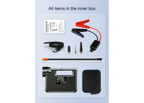 e-ジャンプスターター/e-Jump Starter M5タイプ 一台5役の多機能多目的、超安全、超コンパクト、頑丈でポータブル！