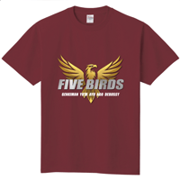 FIVE BIRDS Tシャツ（バーガンディ）