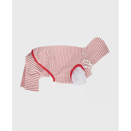 Stripe Mix Hooded Zip-up RED