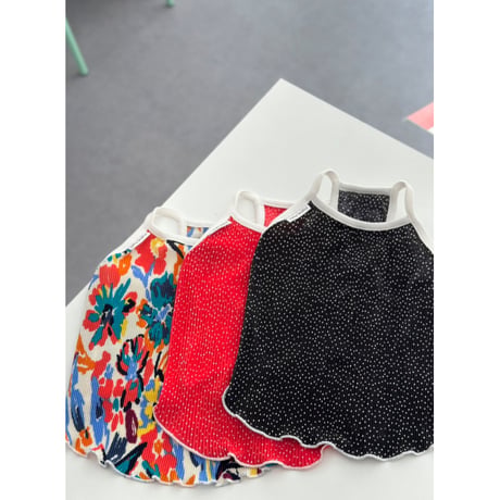 Dot Pleated Camisole Red