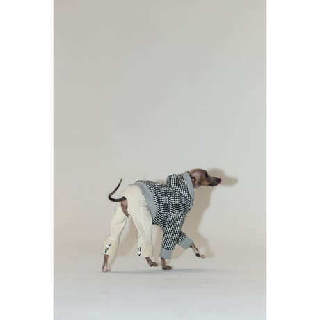 Hidden Pattern Reversible Hooded Zip-Up GREY×CHECK
