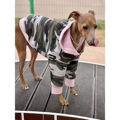 [Limited] Hidden Pattern Reversible Hooded Zip-Up PINK×MINITARY