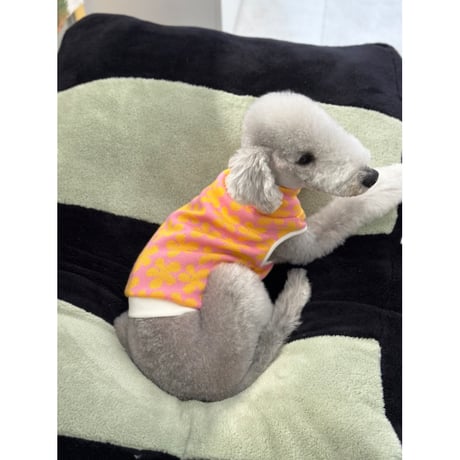 Unique Shibori Flower Knit Pink&Yellow