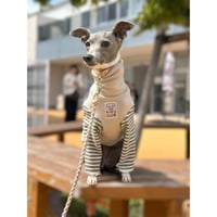 Kids Club Sleeve Stripe Turtleneck sweatshirt Beige