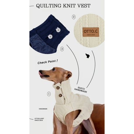 26S/S Quilting Knit Vest ORANGE