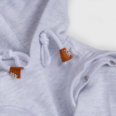 Layered Logo Hoodie WHITE MELANGE