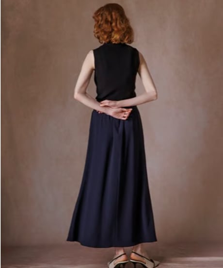 トリアセ メロウ ロングスカート　C/＃ネイビー