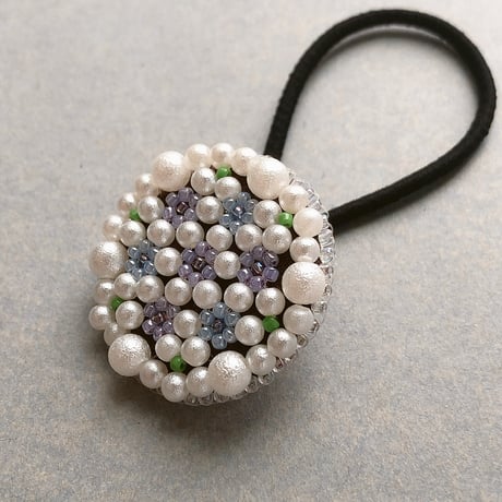 紫陽花フラワーヘアゴム