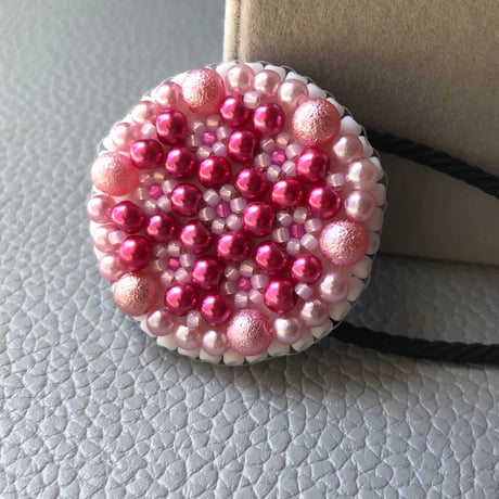 フラワーデザインヘアゴム(ビビットピンク)