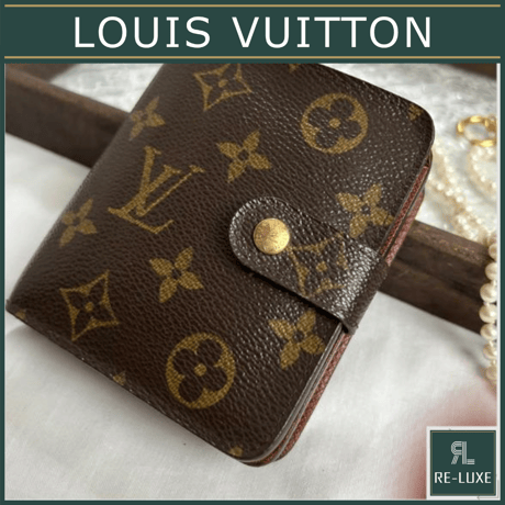 ルイヴィトン モノグラム 二つ折り 折り財布 コンパクトジップ