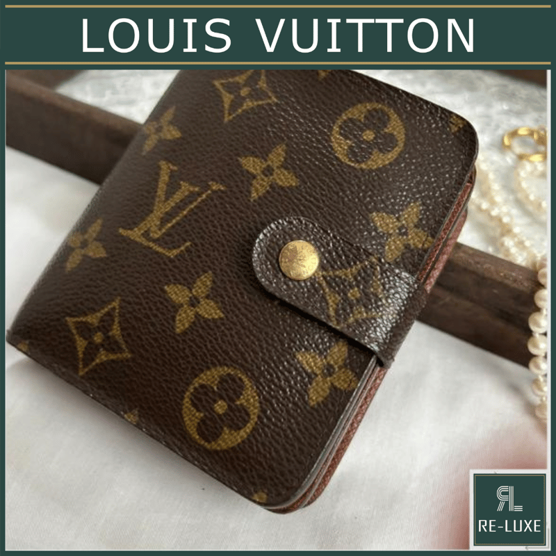 ルイヴィトン モノグラム 二つ折り 折り財布 コンパクトジップ