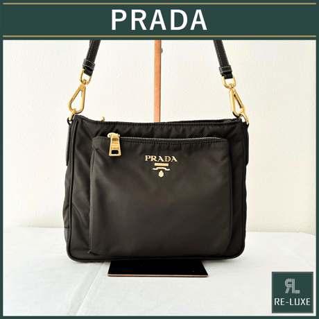 希少PRADA 黒レザーハンドバッグ ゴールド金具