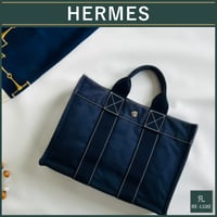 HERMES ドーヴィル PM NAVY トート ハンドバッグ
