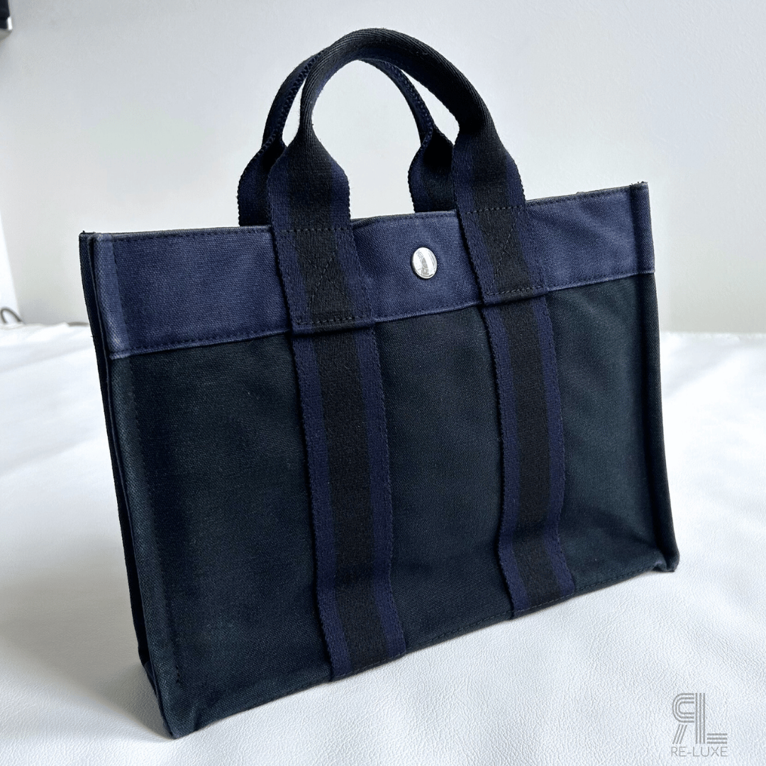HERMESフールトゥPM NAVY×BLACKトートバッグ | Re-Luxe