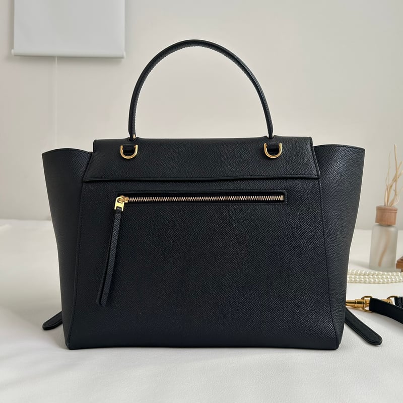 セリーヌ CELINE ブラックレザーハンドバッグ ベルトバッグ スモール CELINE Celine セリーヌ Belt Bag Mini ベルトバッグ ミニ