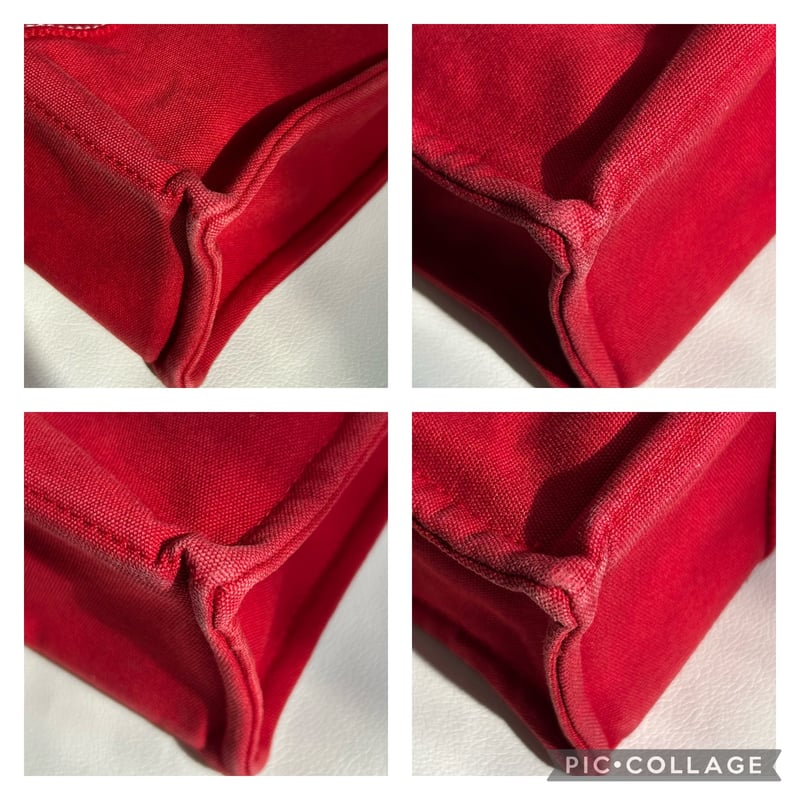 HERMES】エルメス ドーヴィルPM トートバッグ キャンバス レッド 赤 B