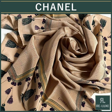 CHANEL シャネル シルクスカーフ タッセル柄 _E250131-104 | Re-Luxe