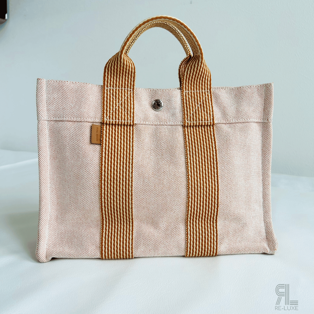 レディース HERMESエルメスニューフールトゥPMオレンジトート
