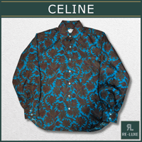 （美品）CELINE ボタニカル柄シルクシャツ　size40　（E250226-110）