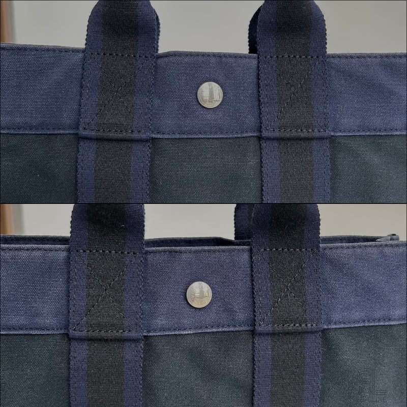 HERMESフールトゥPM NAVY×BLACKトートバッグ | Re-Luxe