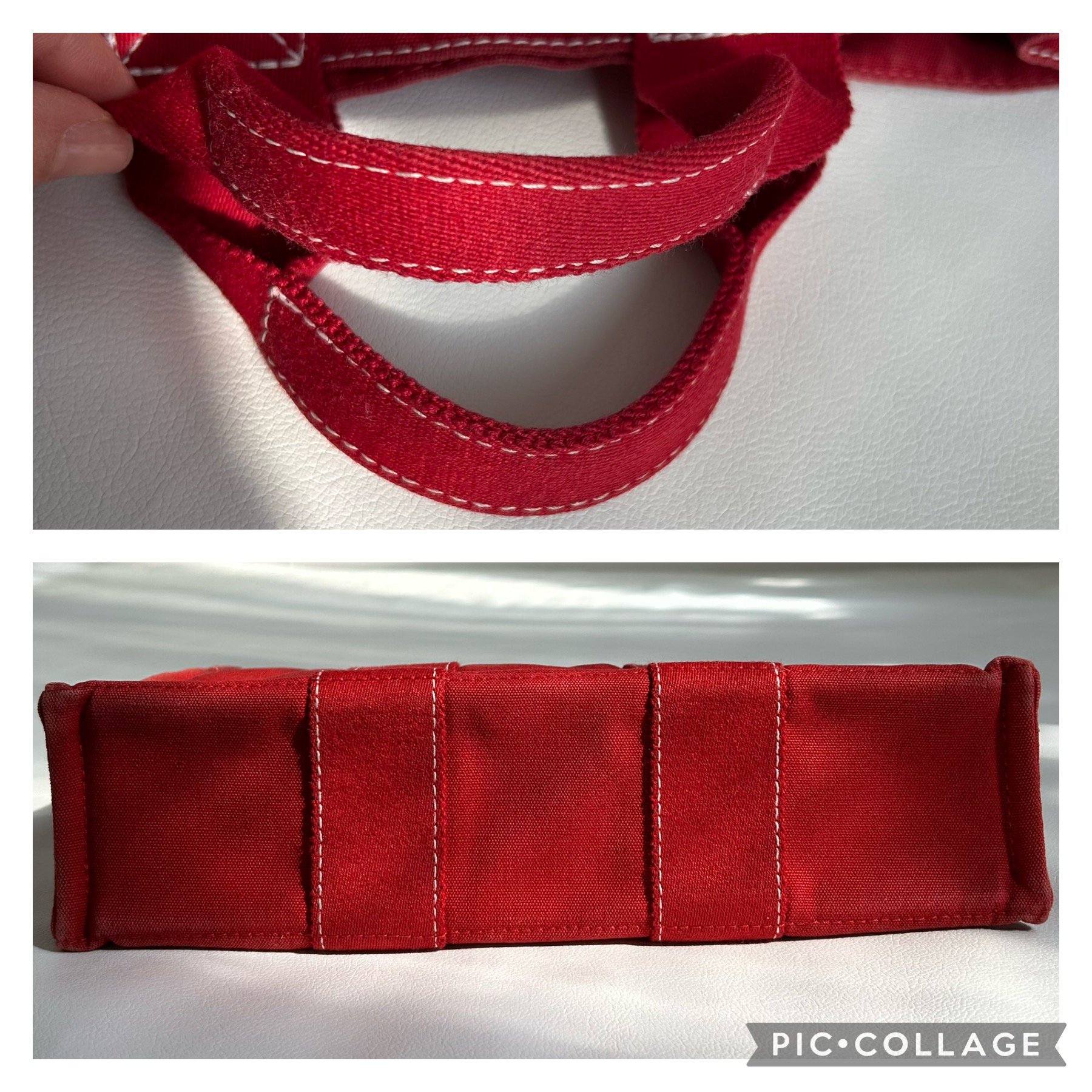 HERMES】エルメス ドーヴィルPM トートバッグ キャンバス レッド 赤 B
