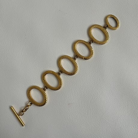 Christian Dior ヴィンテージ ブレスレット｜ゴールド 楕円モチーフ Tバー クラシカルアクセサリー