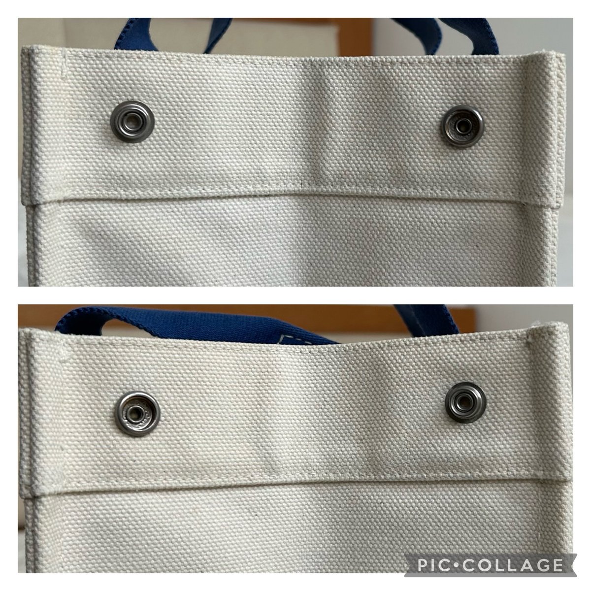 HERMES ボラボラ PM オフホワイト×ブルー トート | Re-Luxe