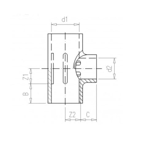 Reducing tee（チーズ） 90° ※EU規格