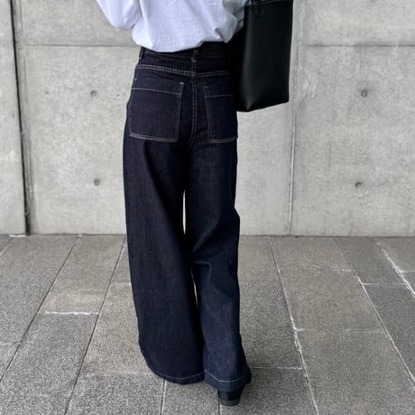 high waist wide denim