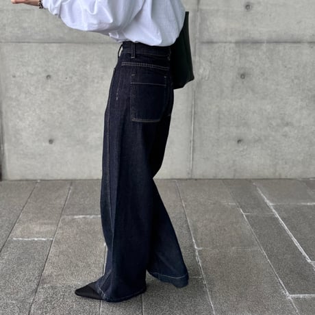high waist wide denim