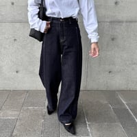 high waist wide denim