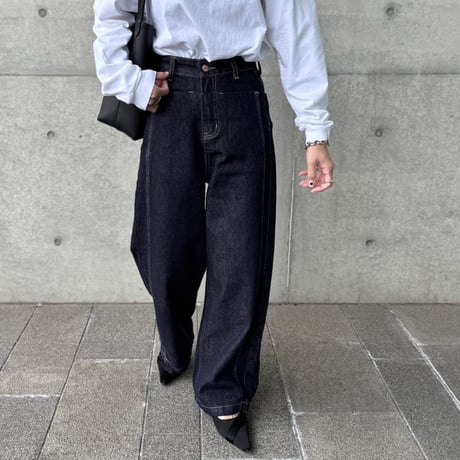 high waist wide denim