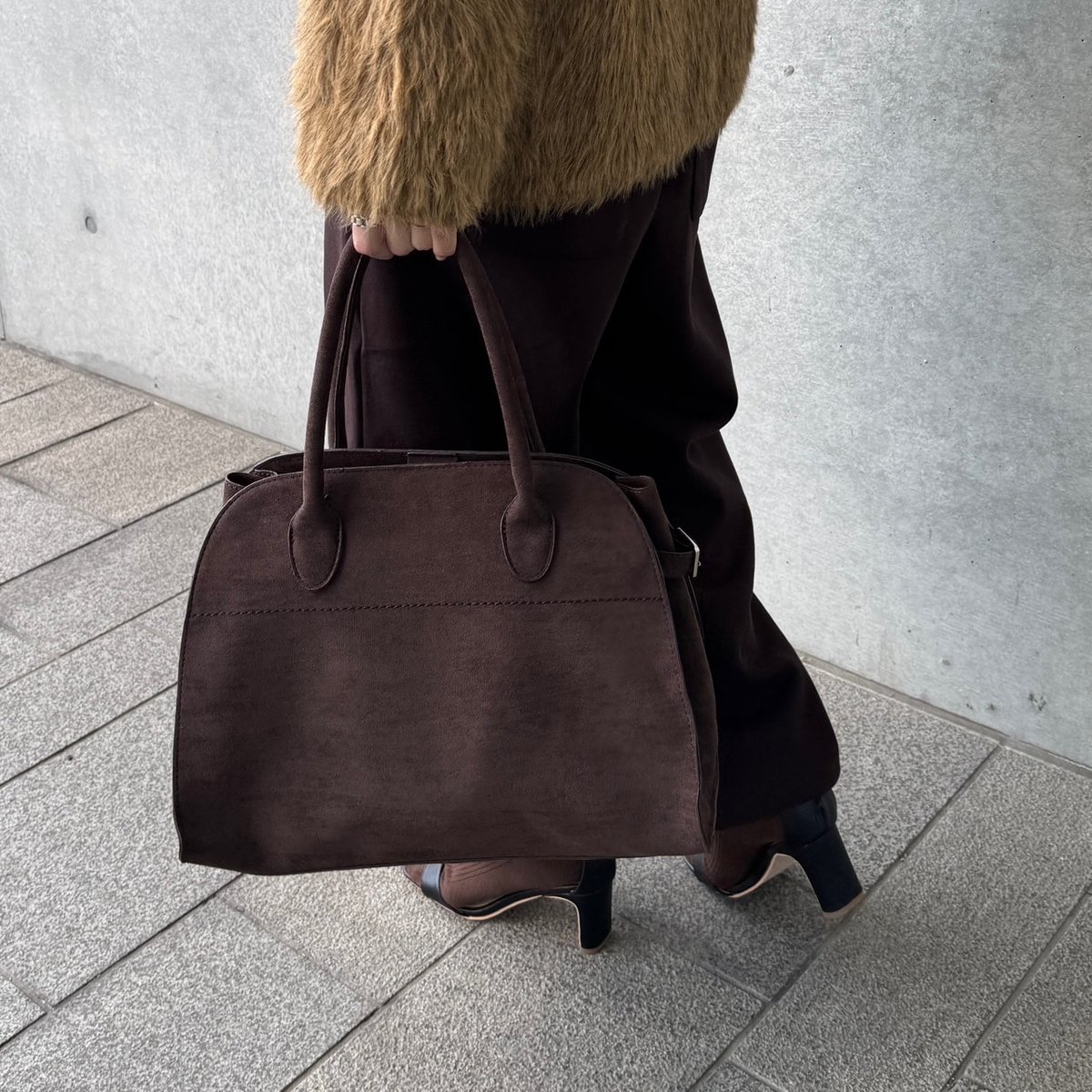 新品未使用★ MI Suede City Boston suede boston bag | mimi