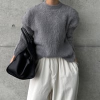 shaggy knit pullover（gray）