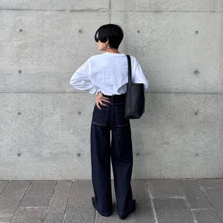 high waist wide denim