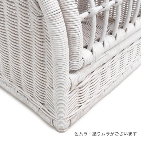 品番1010WH 籐ペットキャリー 籐かごバスケット 【かごのお店ラッセルSTORES】