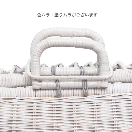 品番1010WH 籐ペットキャリー 籐かごバスケット 【かごのお店ラッセルSTORES】